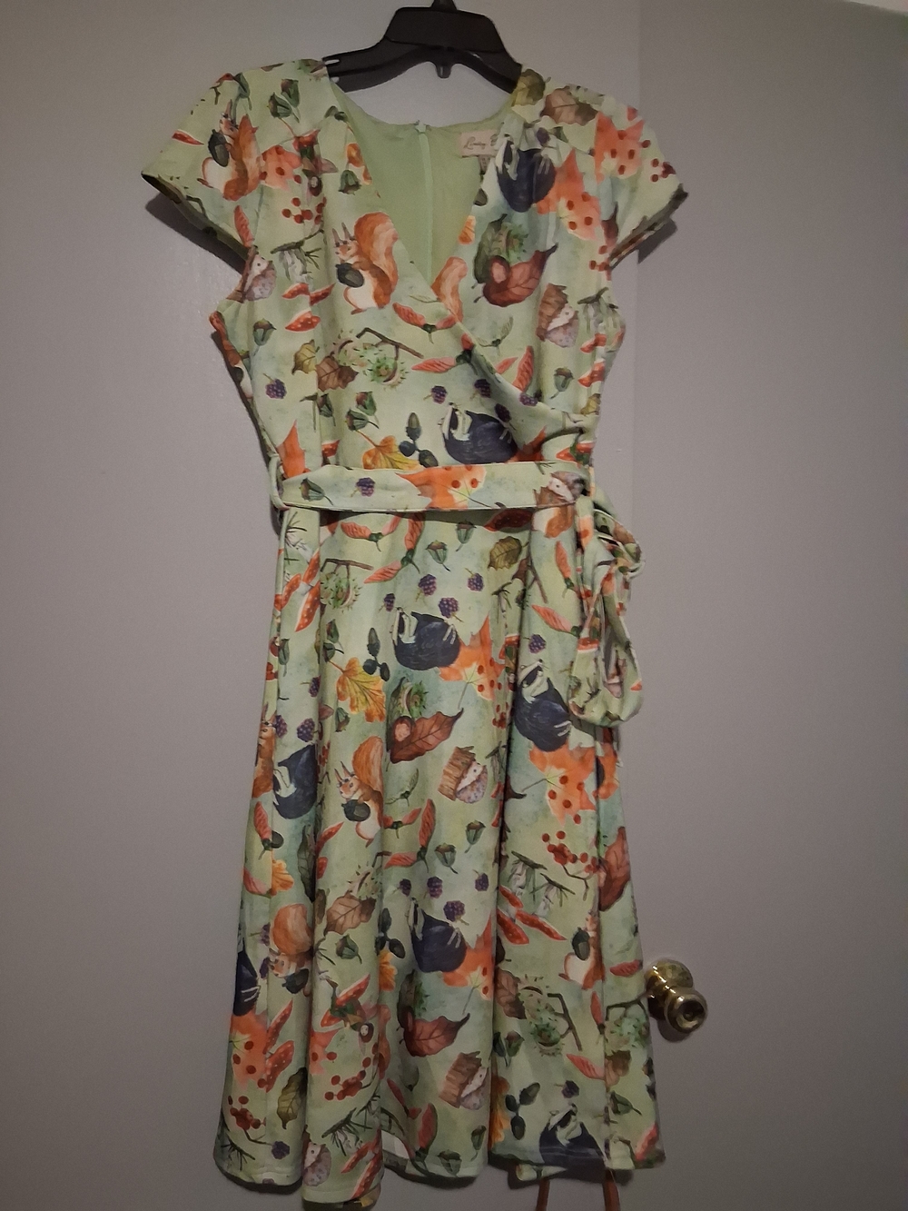 Lindy Bop Dawn Woodland Fairy Print Swing Dress. - Picture 3 of 12